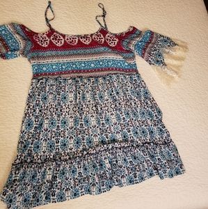 Umgee Boho Cold Shoulder Shirt